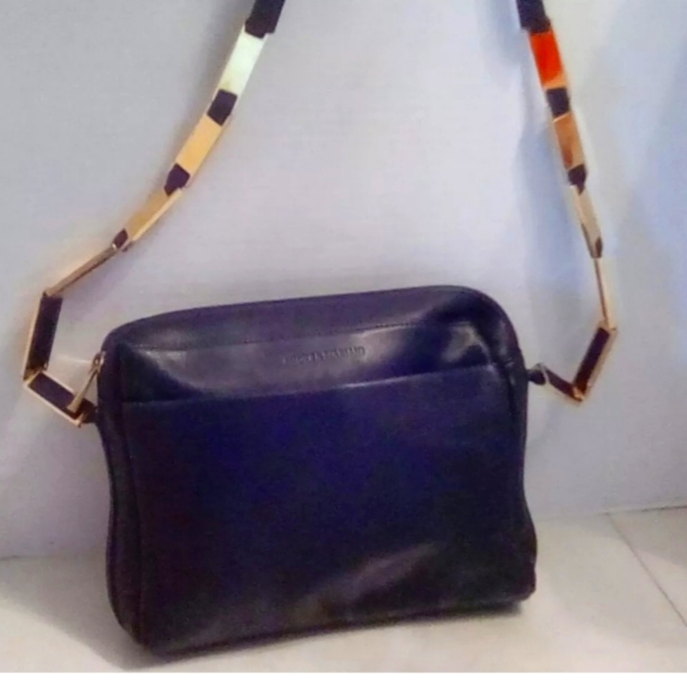 Andrea Mabiani Navy Leather Bag